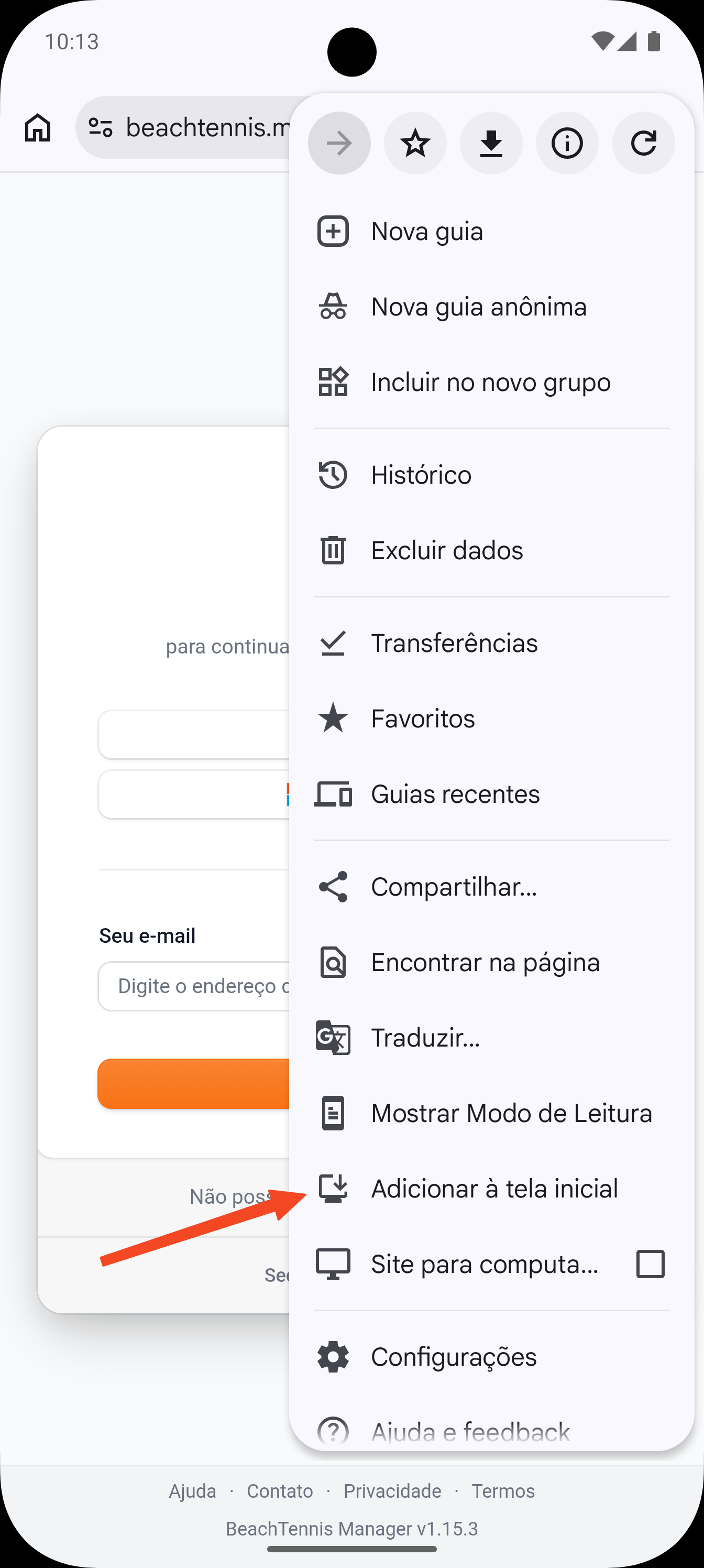 Passo 2: Adicionar à tela inicial