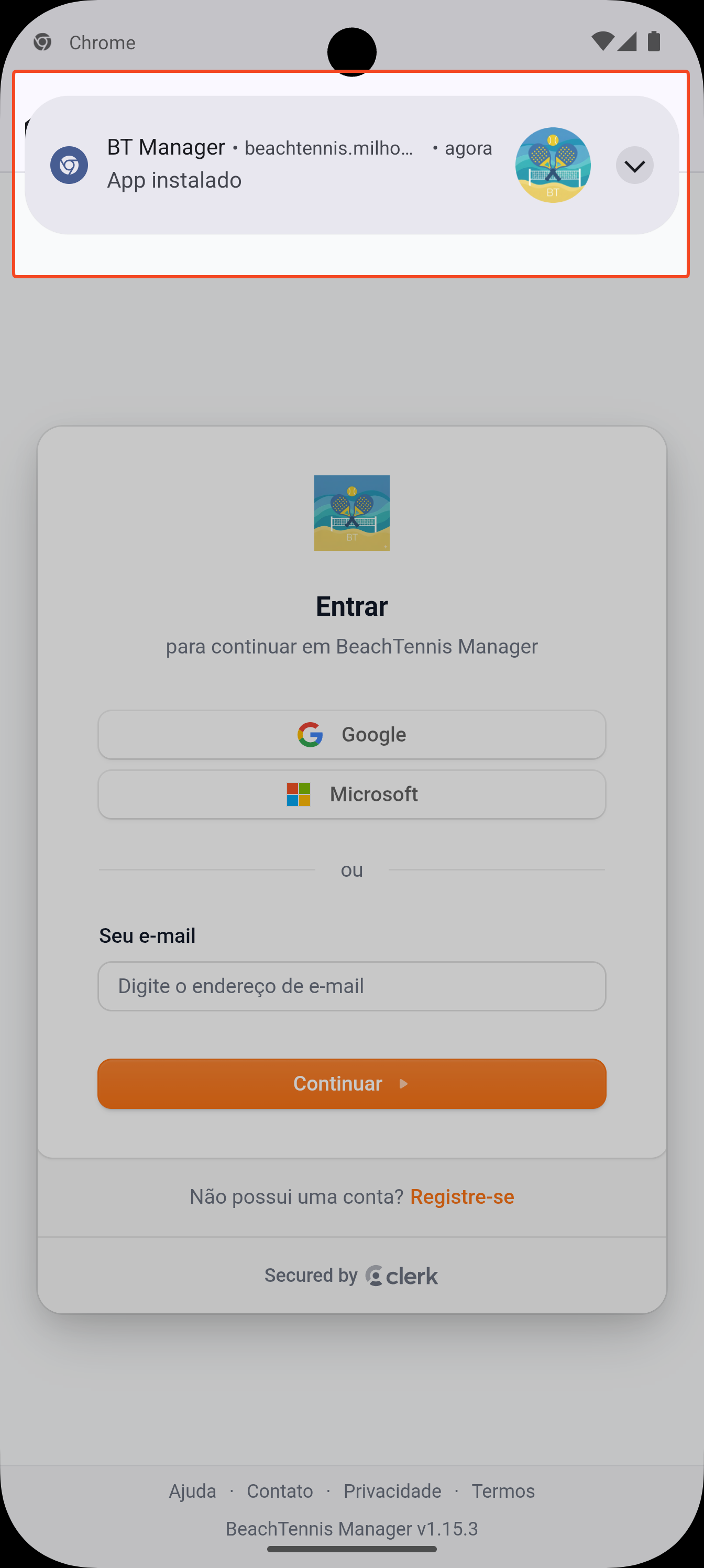 Passo 5: App instalado